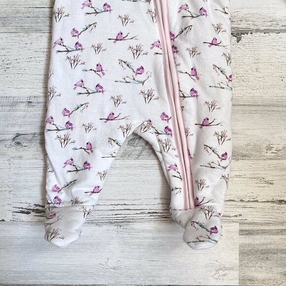 Burt's Bees Baby Pink Snowy Songbirds Bunting Size 0-3 Months - Picture 4 of 10